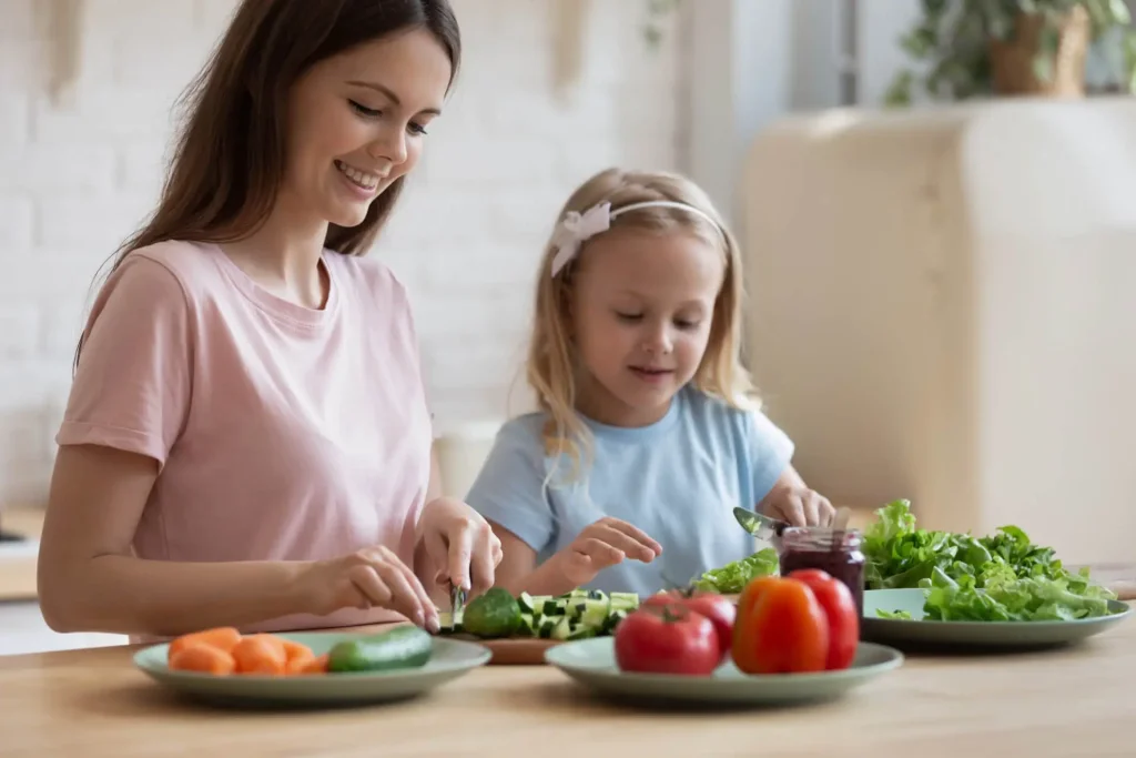 A child who eats a varied diet and therefore has a diverse gut microbiota.